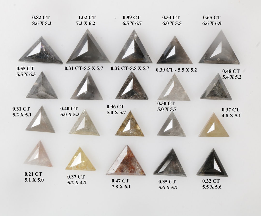 Natural Loose Triangle Shape Diamond, Grey/black Color Triangle Shape ...