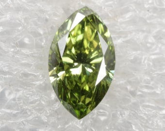 0.44 CT 7.0 X 4.0 MM Marquise Cut Lab Grown Diamond Green Lab Diamond Fancy Green color Marquise Shape Lab Grown Diamond For Engagement Ring