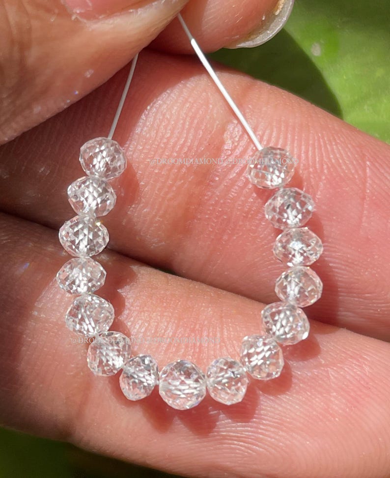 Round Beads Lab Grown Diamond, White Lab Grown Beads Diamond, Loose ...