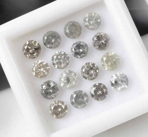 MM to MM Round Brilliant Cut Salt and Pepper Diamond