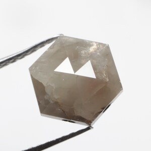 1.29 CT 7.9 X 7.7 MM Natural Loose Hexagon Diamond Grey White color Hexagon Cut Diamond For Hexagon Diamond Ring Gift R496
