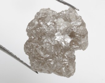 Diamant Naturel Brut Blanc-gris 3.32 Carats - Qualité I3 - 8.72 Mm - Idéal Pour Création De Bijoux Ou Collection