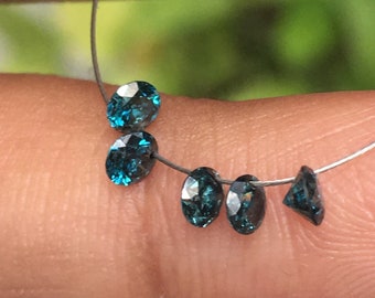 3.5 MM Round Brilliant cut Diamond, Drilled Diamond, Blue color Round cut Loose Diamond, For Necklace Bracelet Jewelry Making