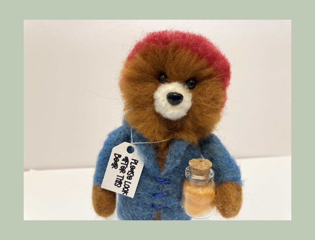 Paddington Bear Needle Felted Animal Paddington Art Etsy