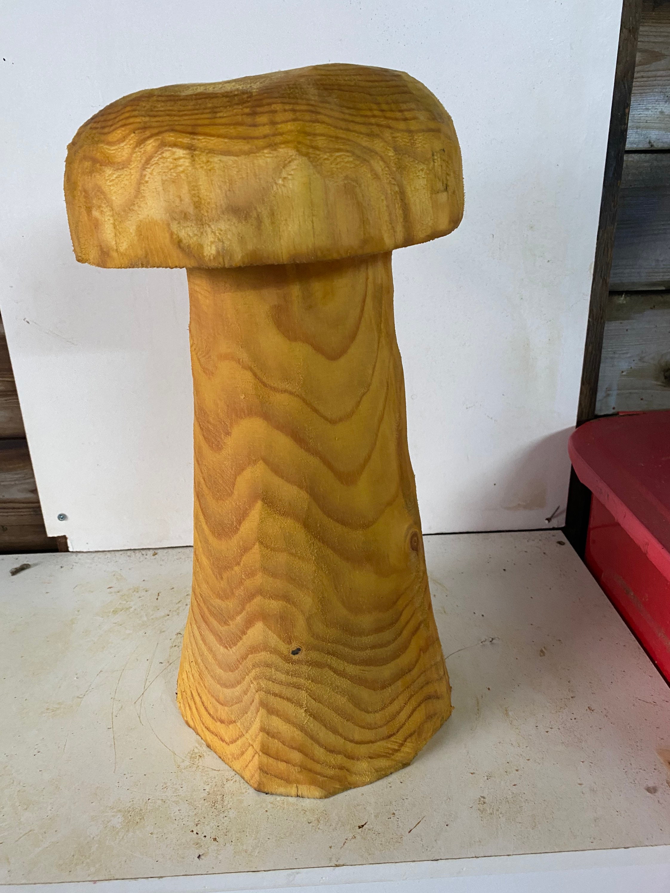 Chainsaw carved mushroom carvings garden wood carving Etsy
