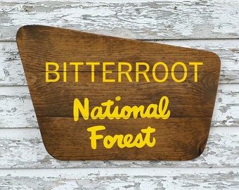 Custom National Forest Sign – Personalized Wooden Camping Sign, Cabin or Campsite Decor, Outdoor Name Plaque, Hand Painted Gift