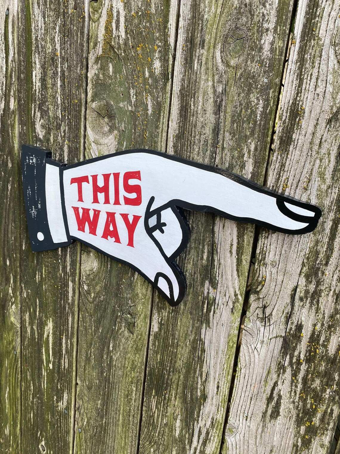 Hand Painted Pointing Finger Sign, Vintage Style Wayfinding Decor - Etsy