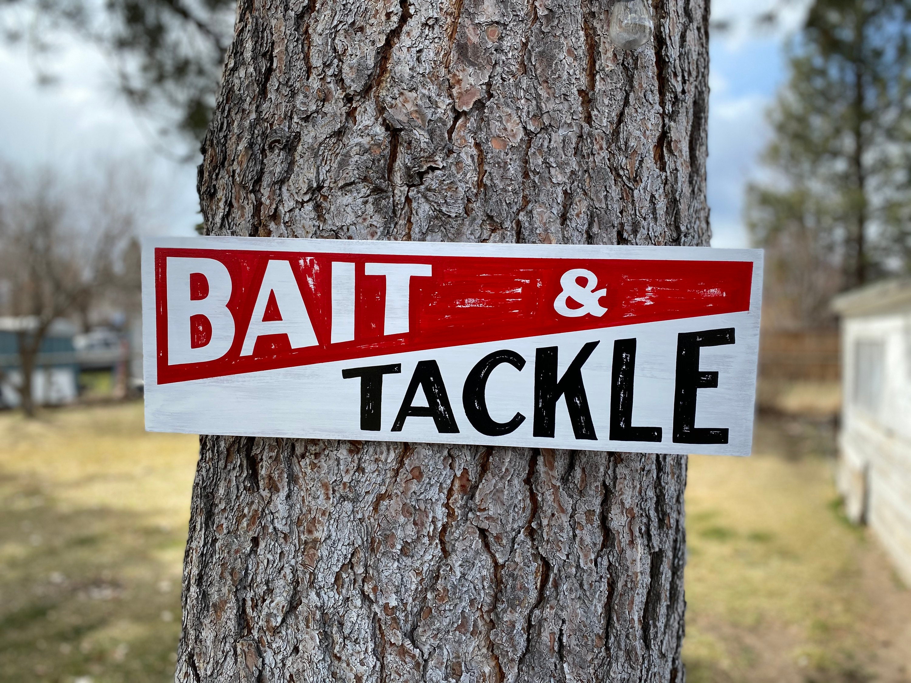 Bait and Tackle Fishing Sign, Gone Fishing, Fishing Supply Sign 