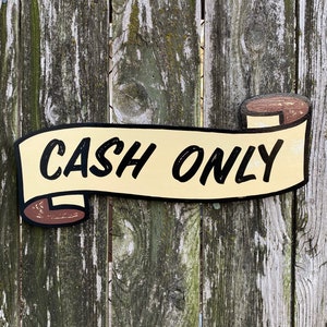 custom cash only sign, tattoo sign, barbershop sign