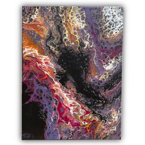 Original Abstract Acrylic Paint Pouring Fluid Artwork &quot;Angelfish&quot;