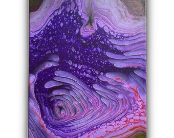 Abstract Acrylic Paint Pour Canvas Artwork