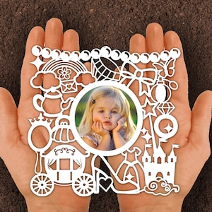 Papercut | Princess | Fairy | Castle | Frame| Cut file | handcutting | Cricut |Birthday | Card | Svg | Dxf | Pdf | Eps | Commercial use