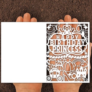 Papercut / Princesa / Hada / Castillo / Carro / Archivo de corte / Corte a mano / Cricut / Cumpleaños / Tarjeta / Svg / Dxf / Pdf / Eps / Uso comercial