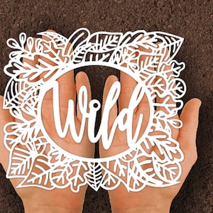 Kreis Blatt Rahmen Papierschnitt,Kreis Rahmen,Handschnitt,Wild svg,Geburtstagsgeschenk,Svg,Dxf,Blatt Muster Papierschnitt,Wild life,Papierschnitt svg