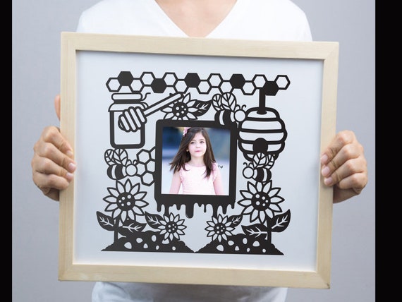 Papercut | Bee | Honey| Honeycomb | Card | Cut File | Frame