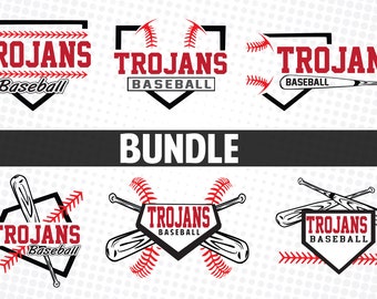 Trojans Baseball SVG | Mom | Cricut Cut File | Game Day Spirit Wear Shirt Design | Instant Download