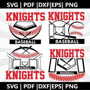 Baseball Knights SVG Bundle  | Custom PNG Clipart Set | Sports Cut Files Pack | Cricut | Instant Download