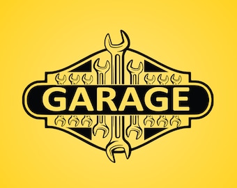 Garage Logo: Wrench Motorcycle Repair SVG EPS PNG (Digital Download)