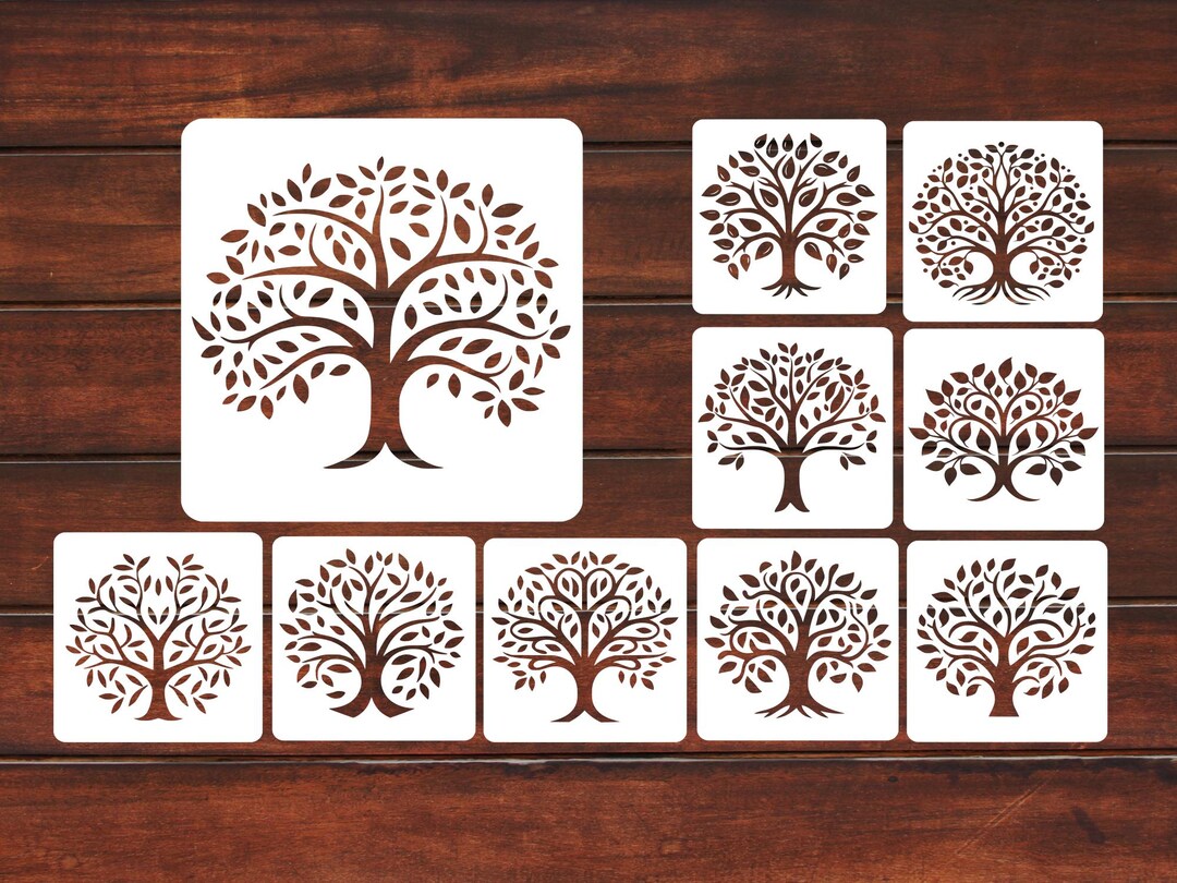 Tree Stencil SVG Bundle: Tree Vector Cut Files for Cricut & Silhouette ...