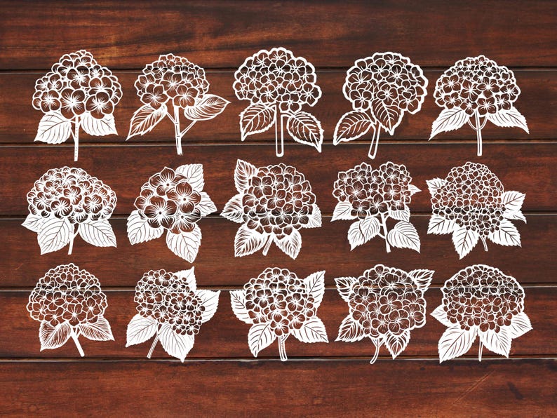 Hydrangea Flower SVG Bundle: Vector Cut Files for Cricut & Silhouette ...