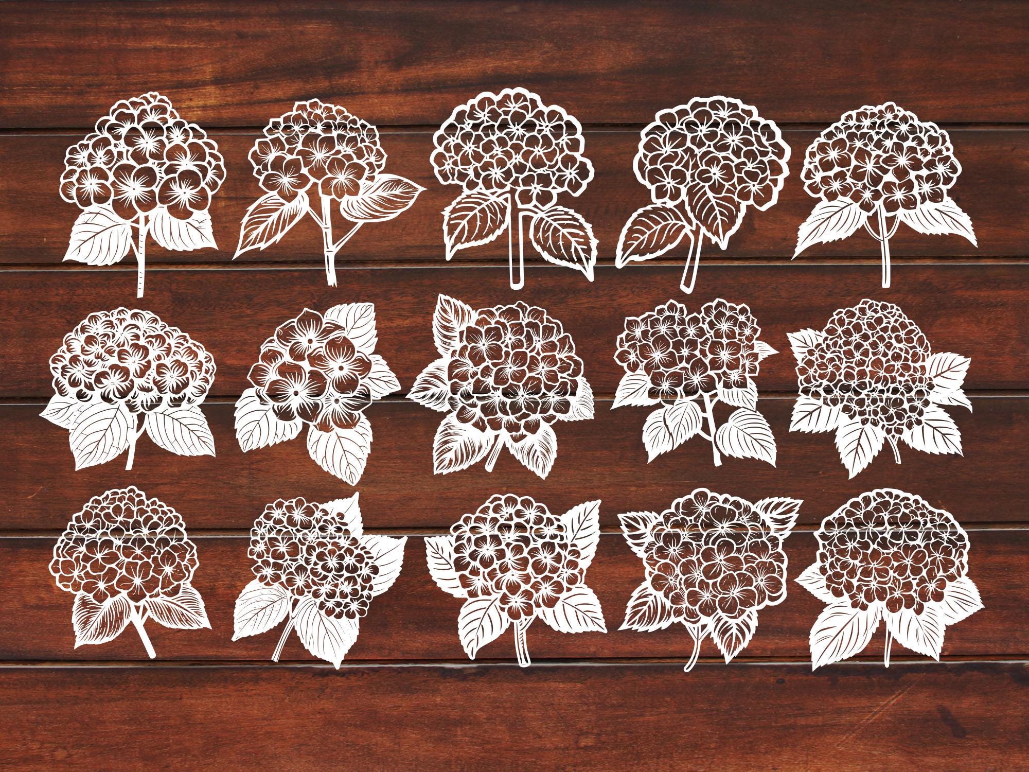 Hydrangea Flower SVG Bundle: Vector Cut Files for Cricut & Silhouette ...