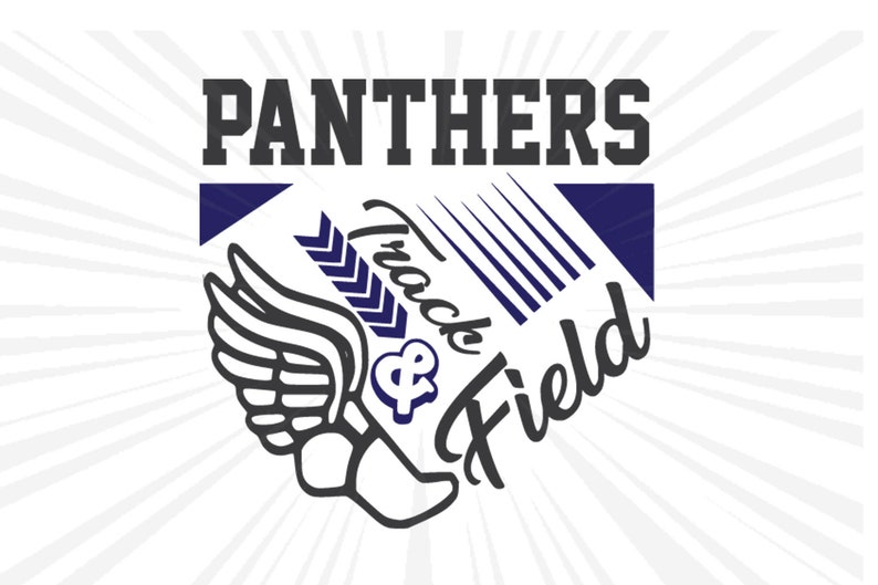 Panthers Track and Field SVG DXF EPS Silhouette cameo Cricut Vector logo Winged shoe Vinyl files cutting Track Panthers svg