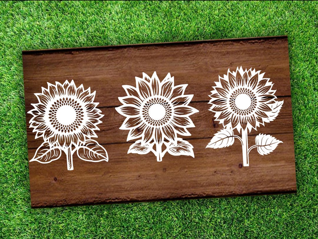 Sunflower SVG Bundle: Flower Vector Cut Files for Cricut & Silhouette ...