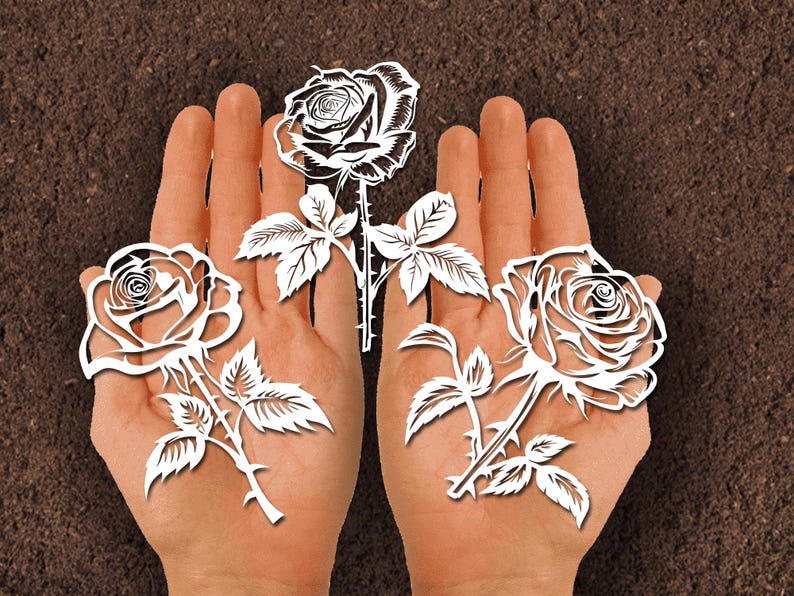 Rose Flower SVG Bundle: Petals Vector Cut File, Clipart (digital ...