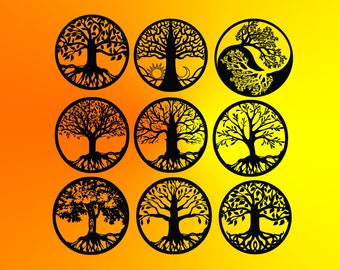 Tree of Life SVG Bundle: Yin Yang Tree Cut Files (Digital Download)