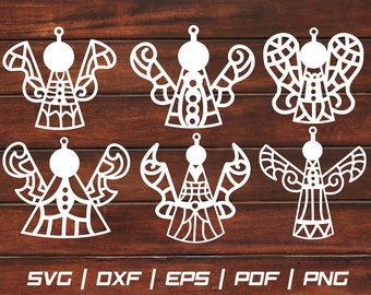 Christmas Angel SVG Cut File: Cricut & Silhouette Designs (Digital Download)