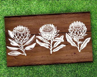 Protea Flower SVG Bundle: Cricut & Silhouette Cut Files (Digital Download