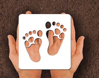 Baby Foot Stencil SVG Bundle: Stencil  Vector Cut Files for Cricut & Silhouette (Digital Download)