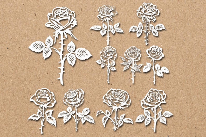 Rose Flower SVG Bundle: Petals Vector Cut File, Clipart (digital ...