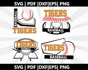 Tigers Baseball SVG | Mom | Cricut Cut File | Game Day Spirit Wear Shirt Design | Instant Download