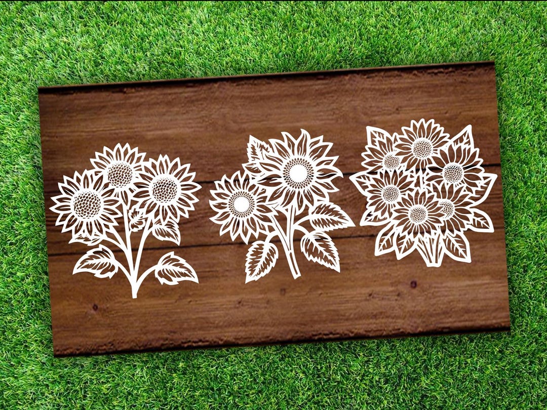 Sunflower SVG Bundle: Flower Vector Cut Files for Cricut & Silhouette ...