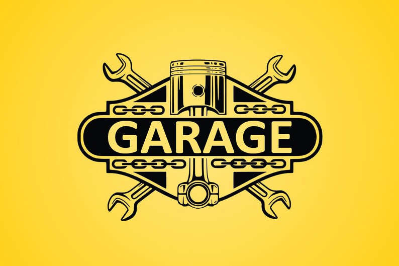 Garage Logo Wrench Motorcycle Repair Piston Wrench Crossed | Etsy