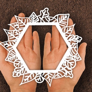 Leaf Frame box Paper cut  Handcutting,leaf frame ,Birthday gift,Svg,Dxf, Box Paper cut ,Wedding decoration ,Wedding paper cut