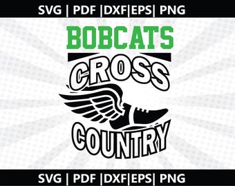 Bobcats Running Shoe Track SVG, Spirit Wear PNG, School Mascot Cricut File, Athletic Team Shirt Design, Instant Digital Download