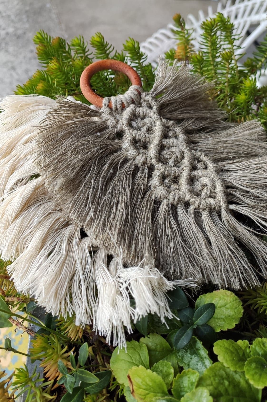 Feuille Décorative en Macramé