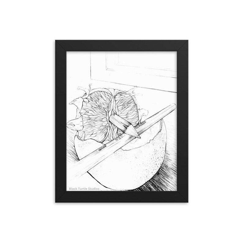 Orange range of sizes available Framed Poster