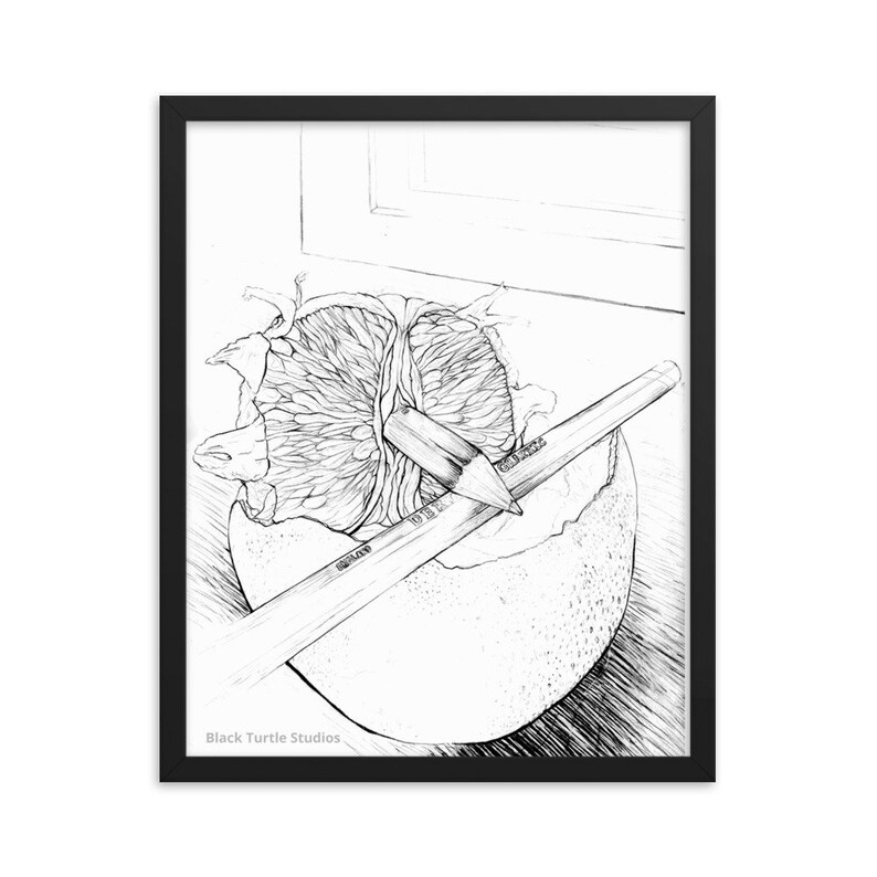 Orange range of sizes available Framed Poster