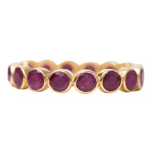 Dyed Ruby Milestone Eternity Rings, 925 Solid Silver, Wedding Rings, Ruby Stacking Bands, Anniversary Gifts, Handcrafted Multi Stone Bands