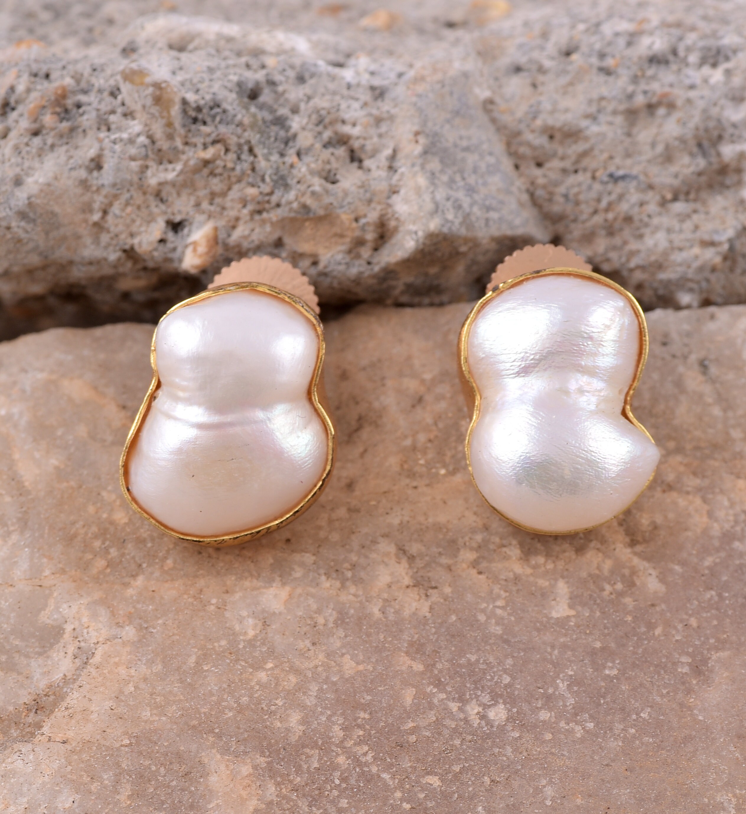 Twin Pearl Necklace Set Set of 3 Free Form 925 Silver 16kt Etsy UK