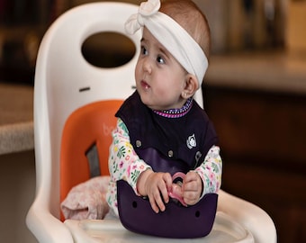 Soft High Neck, Eco-Friendly Baby Bib! BPA, LAtex, Lead Free w/100% Food Grade Silicone Cup for Babies, Toddlers and Kids!