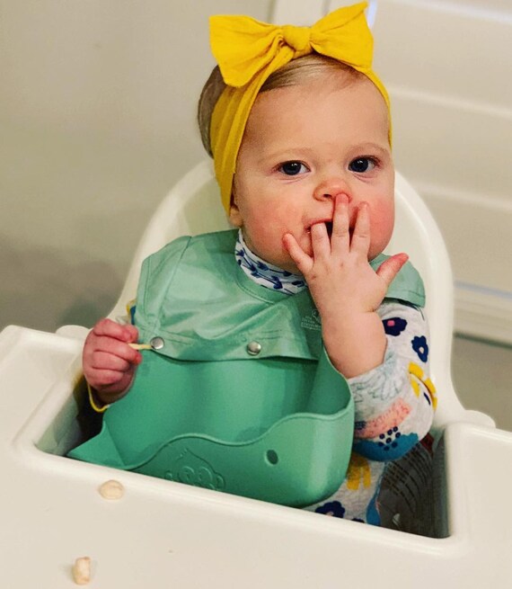 Soft High Neck Eco-Friendly Baby Bib! BPA, Latex, Lead Free w/100% Food Grade Silicone Cup for Babies, Toddlers and Kids!