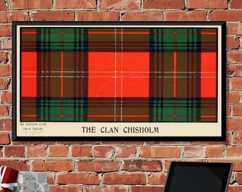Clan Chisholm of  1886 Vintage Tartan Poster