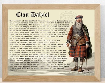 Clan Dalziel Scottish History Poster