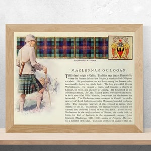 Clan MacLennan or Clan Logan Vintage Poster
