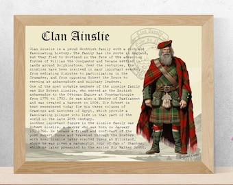 Poster vintage del clan Ainslie