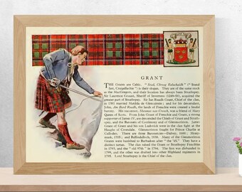 Clan Grant Vintage Poster